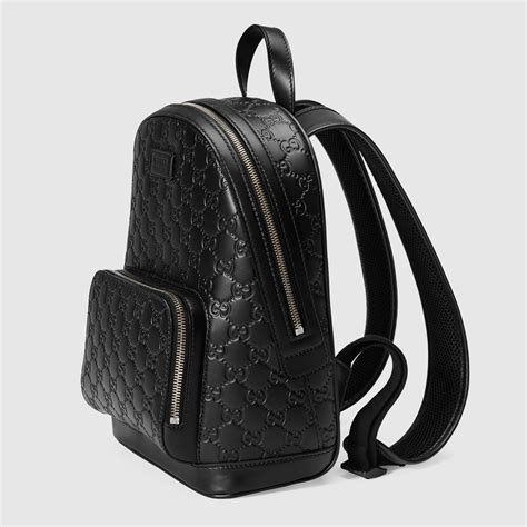 gucci leather backpack black|gucci black canvas backpack.